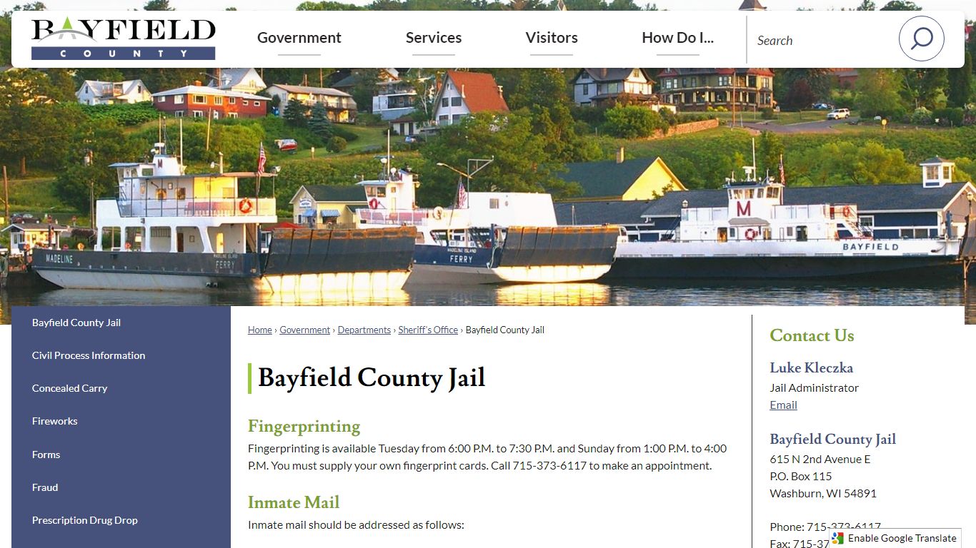 Bayfield County Jail | Bayfield County, WI - Official Website - Wisconsin