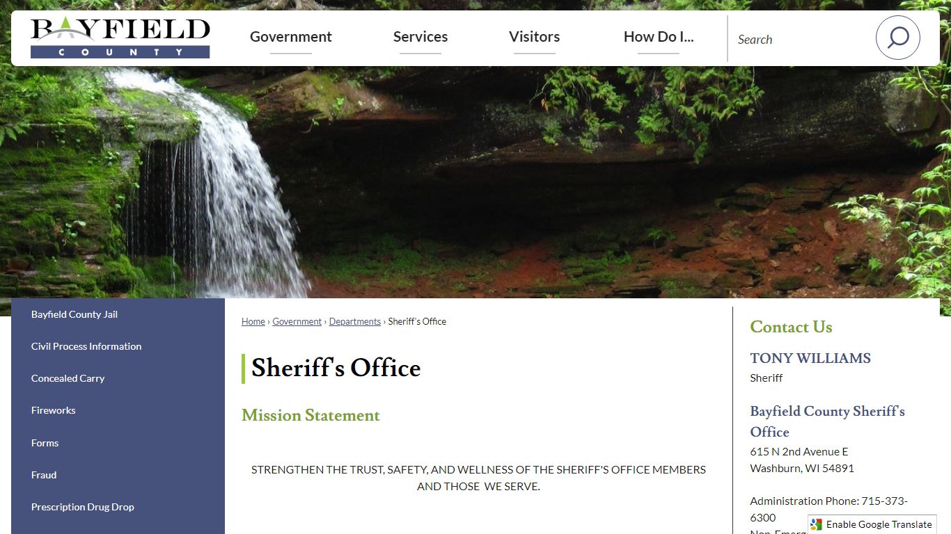 Sheriff's Office | Bayfield County, WI - Official Website - Wisconsin