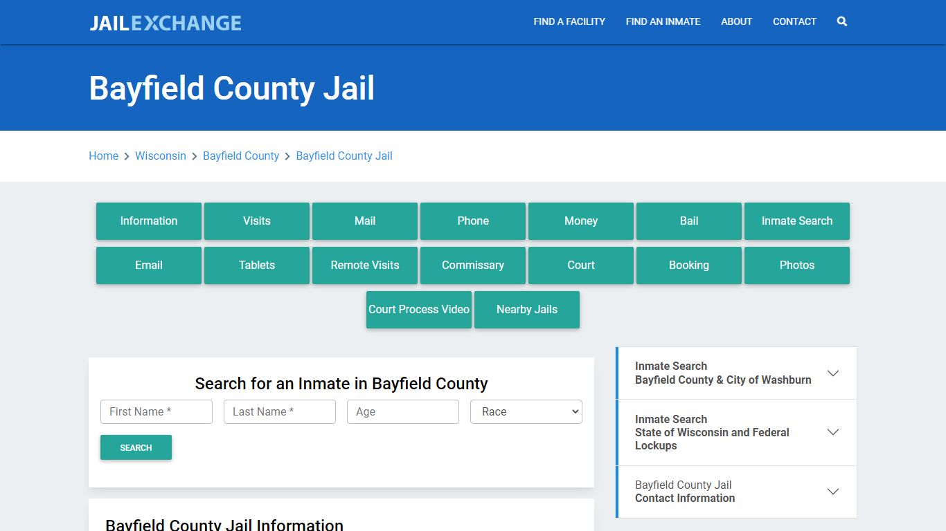 Bayfield County Jail Roster Lookup, WI, Inmate Search